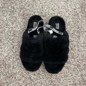 Ugg fluff yeah slide, size 12 black